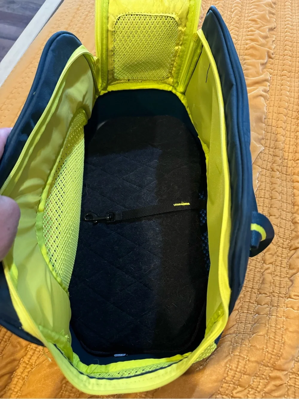 Kurgo Black and Neon Yellow Duffel Bag